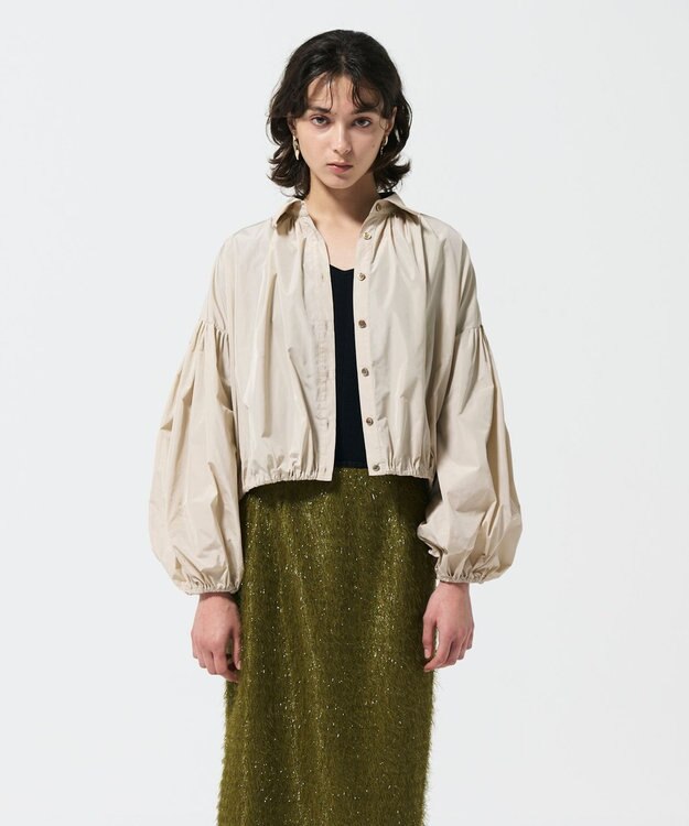 GRACE CONTINENTAL タフタギャザーシャツ キナリ