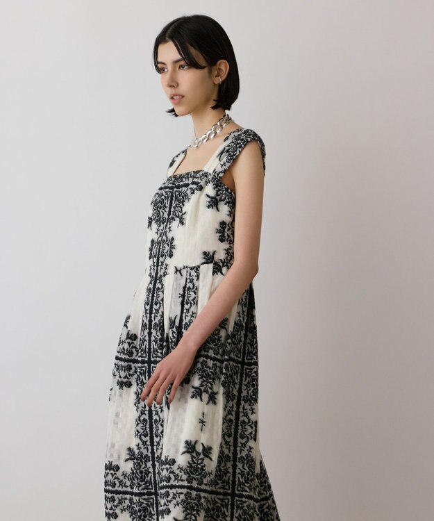 GRACE CONTINENTAL フレームジャガードドレス ブラック