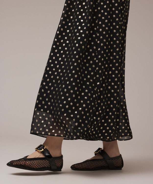 GRACE CONTINENTAL フォイルドットキャミワンピース ブラック