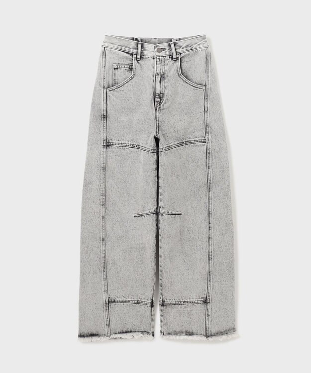 GRACE CONTINENTAL ライン切替デニムパンツ グレー