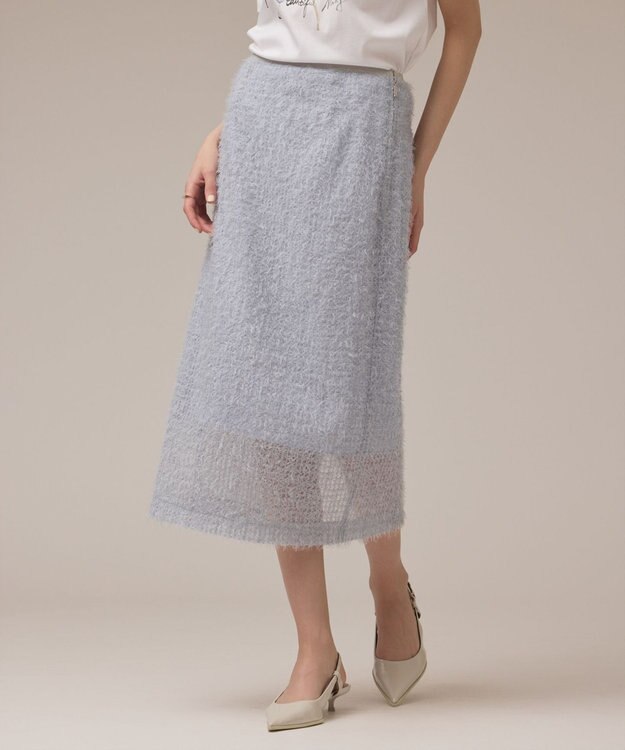 GRACE CONTINENTAL チュールタイトスカート ブルー