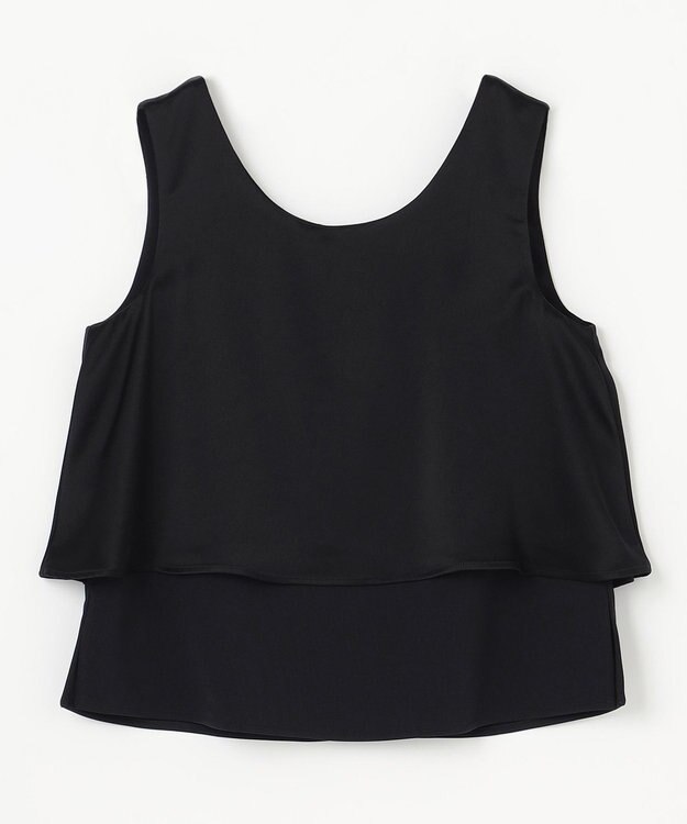 GRACE CONTINENTAL バックコンシャスサテンノースリーブ ブラック