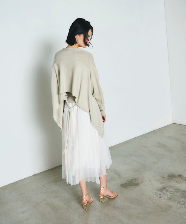 GRACE CONTINENTAL リリヤーンルーズカーディガン グレー