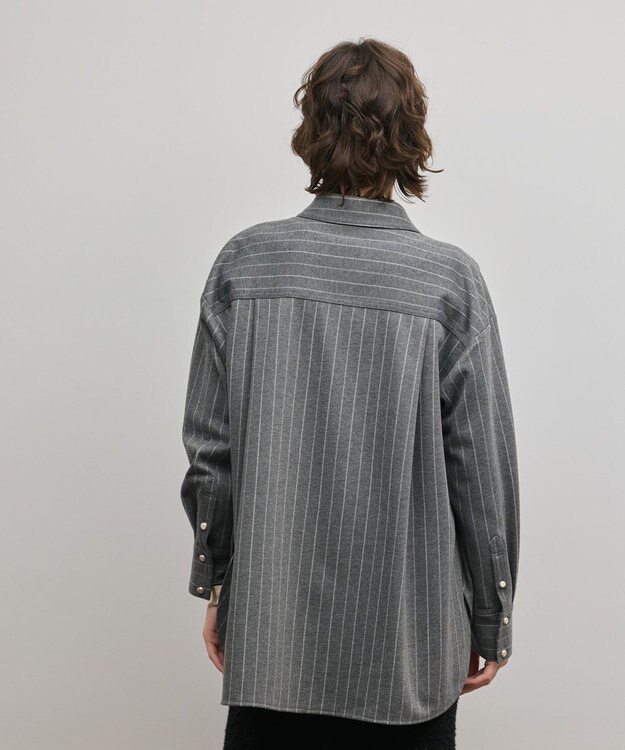 GRACE CONTINENTAL ジャージビッグシャツ ストライプ