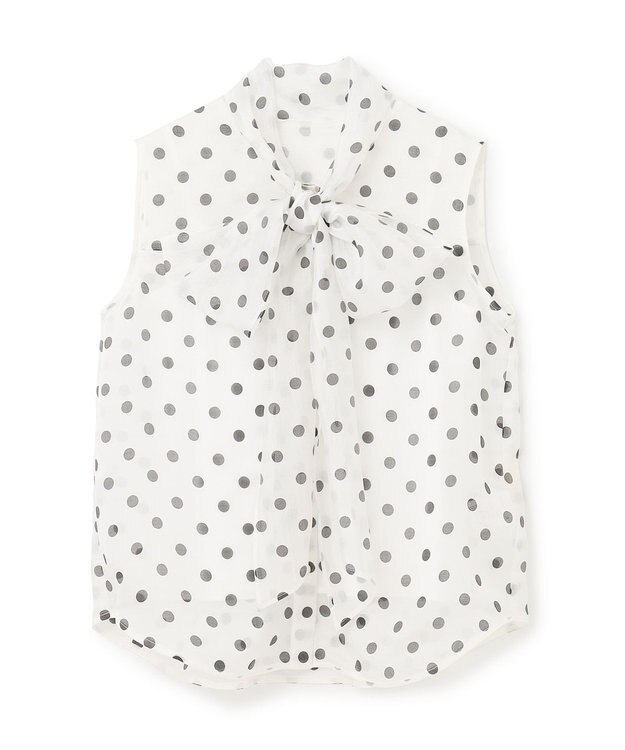 GRACE CONTINENTAL シアードットプリントブラウス ホワイト