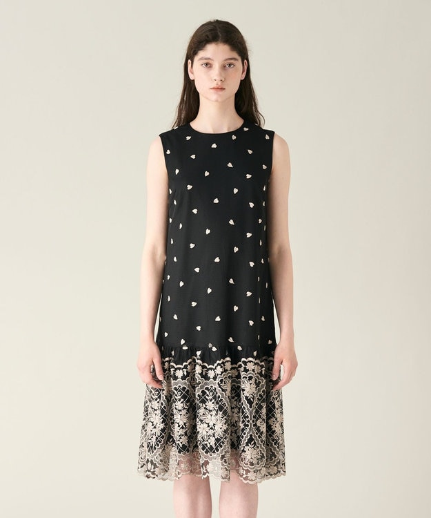 GRACE CONTINENTAL 刺繍レースドレス ブラック