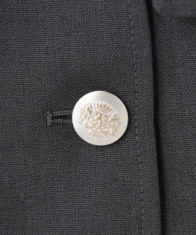 GRACE CONTINENTAL 麻調バックギャザージャケット グレー