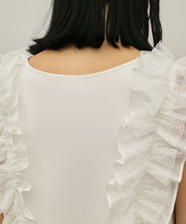 GRACE CONTINENTAL フリル切替カットトップ ホワイト