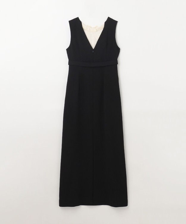 GRACE CONTINENTAL シアーラッフルロングドレス ブラック