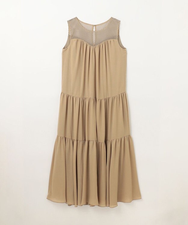 GRACE CONTINENTAL シアードレープマキシ キャメル