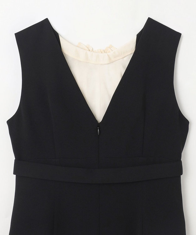 GRACE CONTINENTAL シアーラッフルロングドレス ブラック