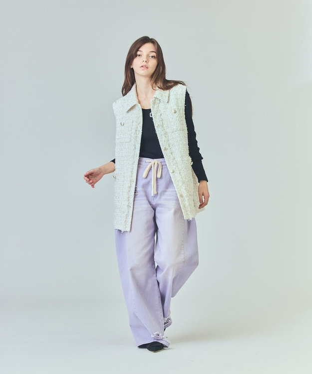 GRACE CONTINENTAL ドロストウエストデニムパンツ ラベンダー