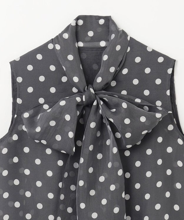 GRACE CONTINENTAL シアードットプリントブラウス ブラック