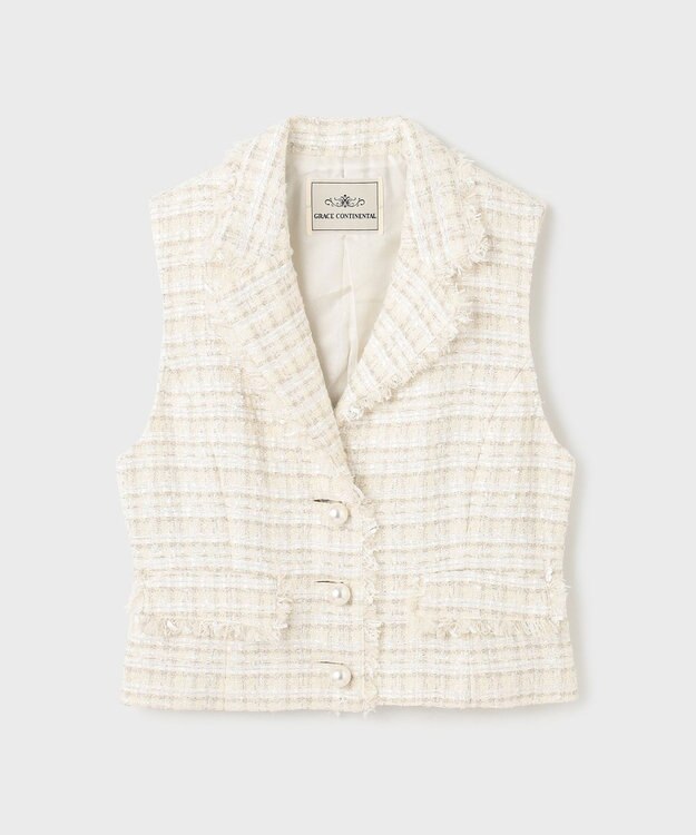GRACE CONTINENTAL ツイードベスト キナリ