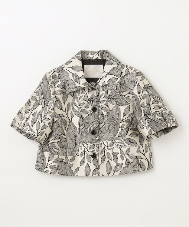 GRACE CONTINENTAL ボタニカルジャガードシャツ キナリ