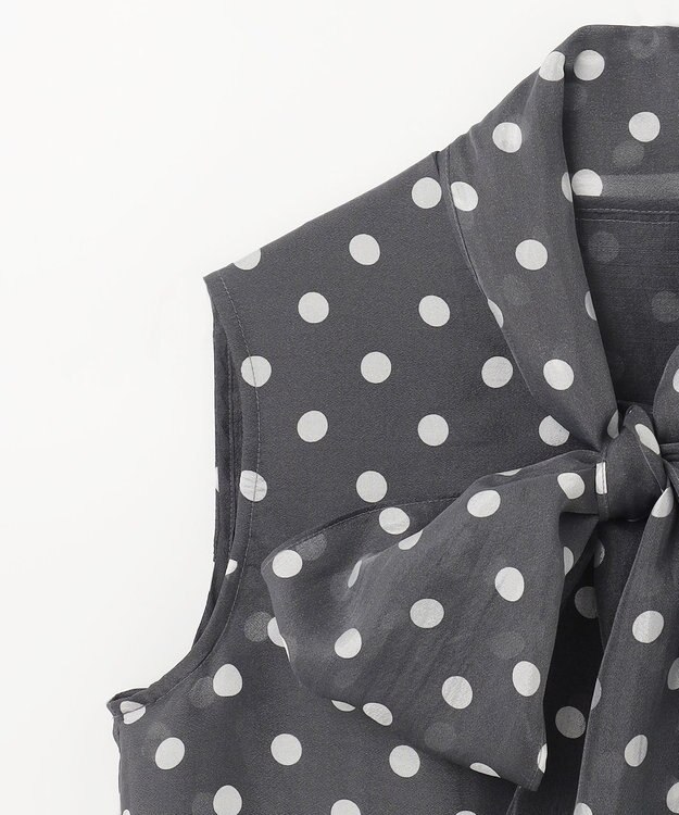 GRACE CONTINENTAL シアードットプリントブラウス ブラック