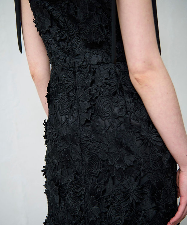 GRACE CONTINENTAL ケミカルフラワーレースワンピース ブラック