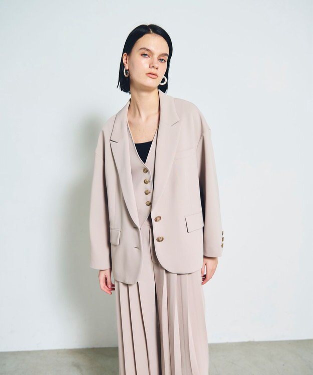 GRACE CONTINENTAL トリアセオーバーサイズジャケット ベージュ