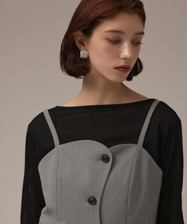 GRACE CONTINENTAL フロントウェーブキャミ グレー