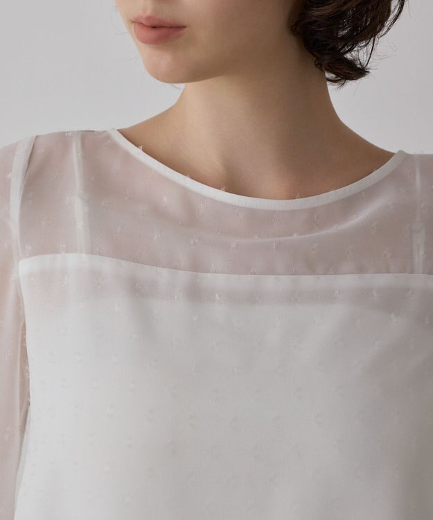 GRACE CONTINENTAL フィルムジャガードフリルトップ ホワイト