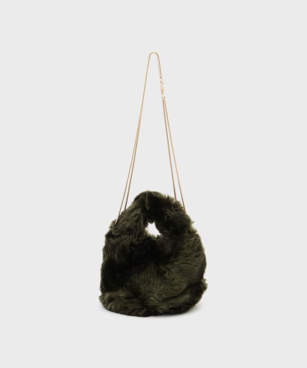 GRACE CONTINENTAL a point etcフェイクファーミニバッグ カーキ