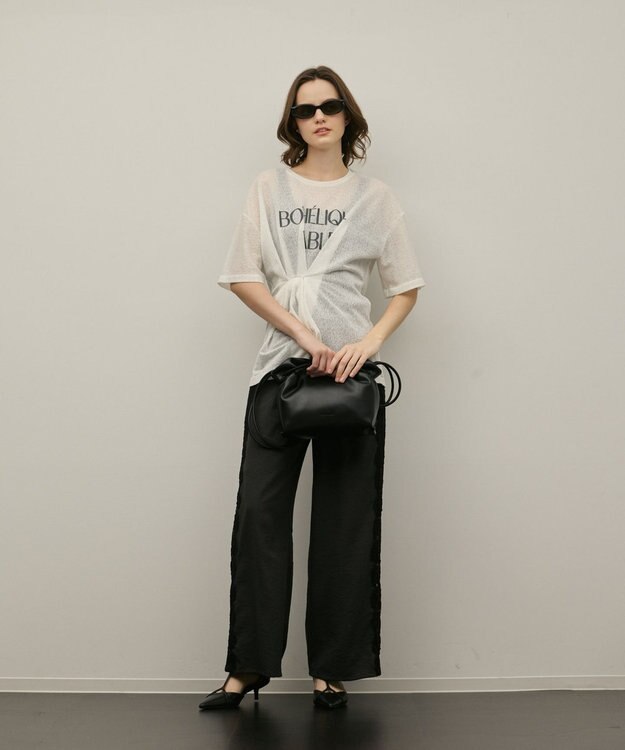 GRACE CONTINENTAL タックロゴTシャツ ホワイト