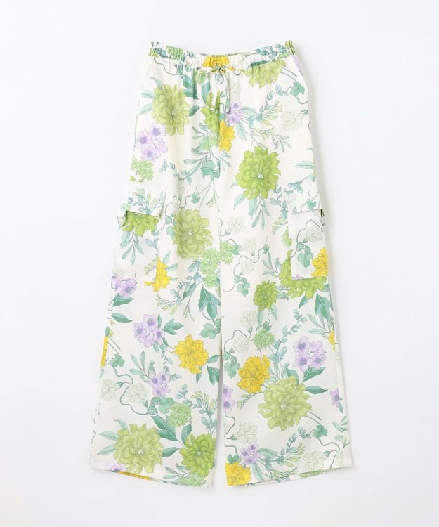 GRACE CONTINENTAL フラワープリントワークパンツ キナリ