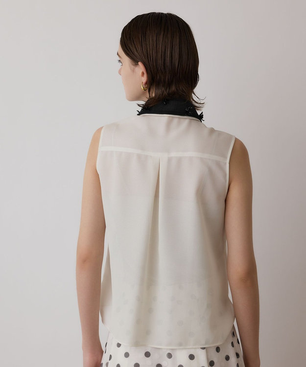 GRACE CONTINENTAL シアーメッシュノースリーブ キナリ