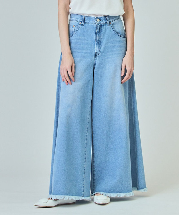 GRACE CONTINENTAL バギーデニムパンツ サックス