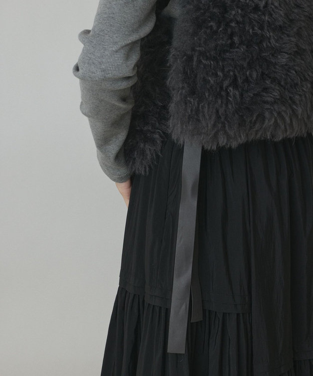 GRACE CONTINENTAL ショ－トファ－ジレ チャコール