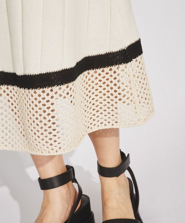 GRACE CONTINENTAL メッシュヘムニットワンピース キナリ