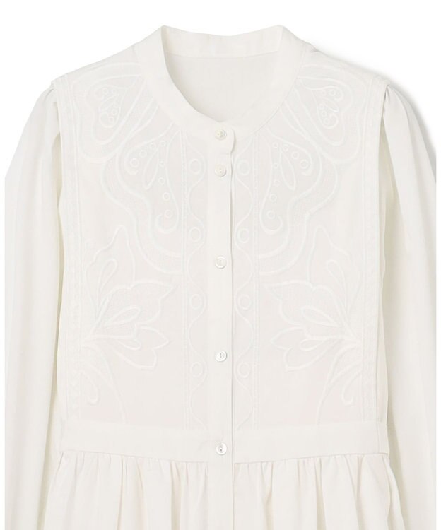 GRACE CONTINENTAL 刺繍シャツワンピース ホワイト