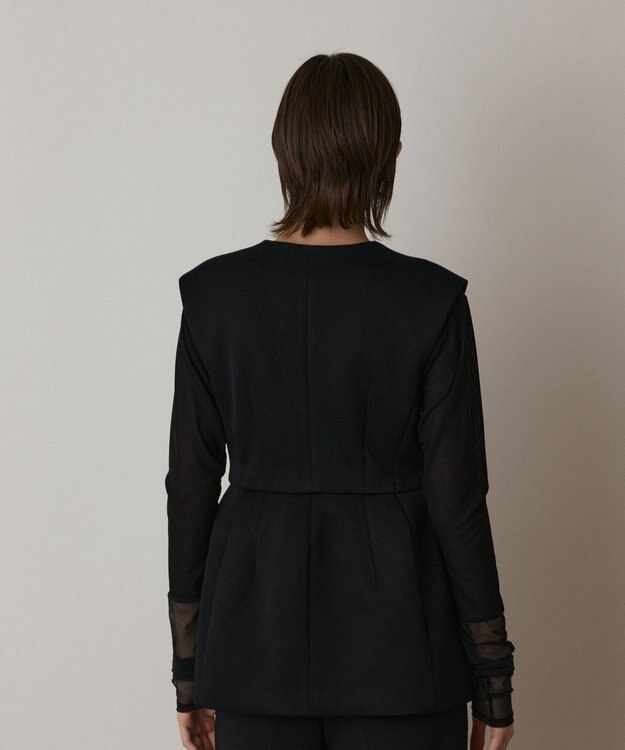 GRACE CONTINENTAL ダンボールニットジレジャケット ブラック