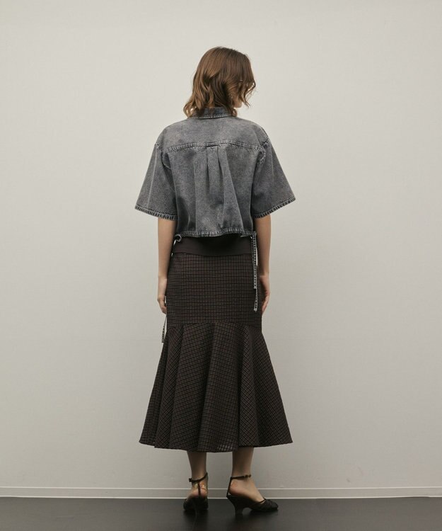 GRACE CONTINENTAL ハーフスリーブデニムシャツ グレー