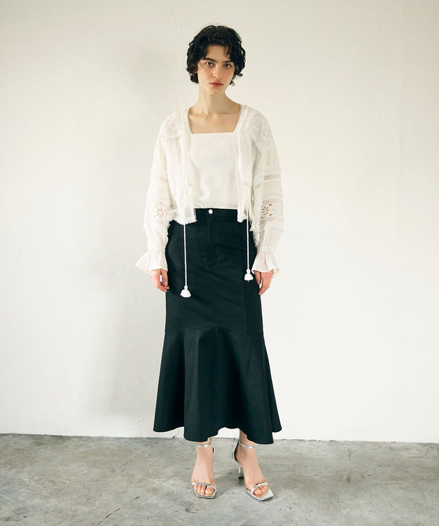 GRACE CONTINENTAL ミディマーメイドスカート ブラック