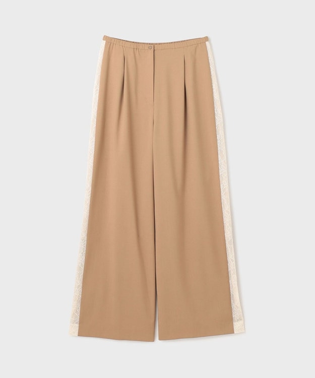 GRACE CONTINENTAL サイドレースイージーパンツ キャメル