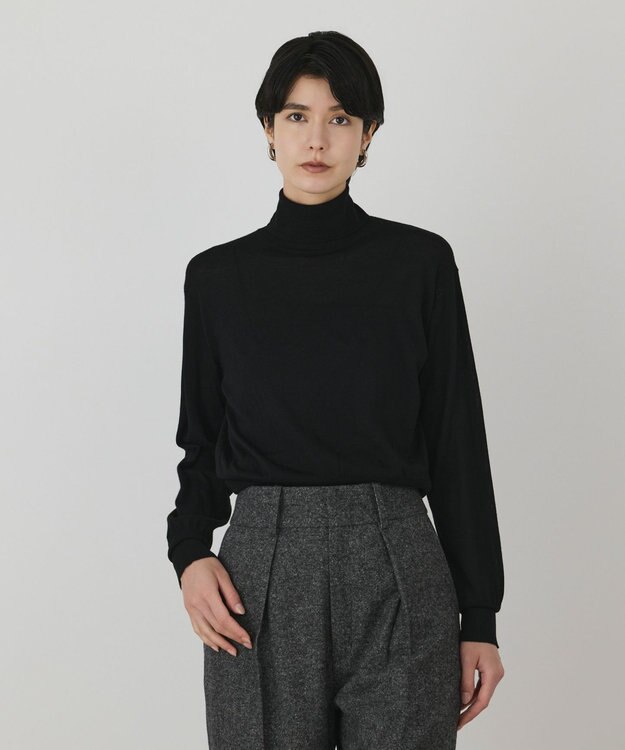 GRACE CONTINENTAL カシミヤ混ニットトップ ブラック
