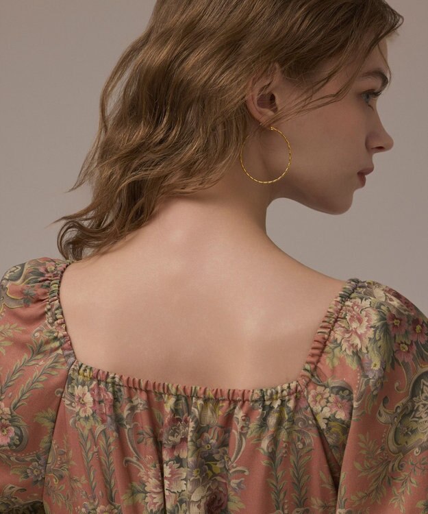 GRACE CONTINENTAL ヴィンテージフラワープリントワンピース キャメル