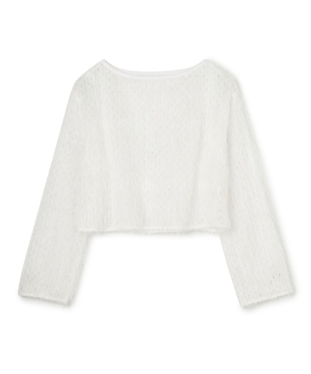 GRACE CONTINENTAL ラメフリンジカットトップ ホワイト