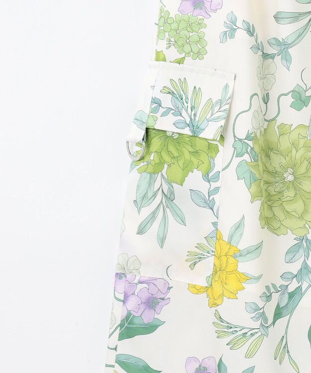 GRACE CONTINENTAL フラワープリントワークパンツ キナリ