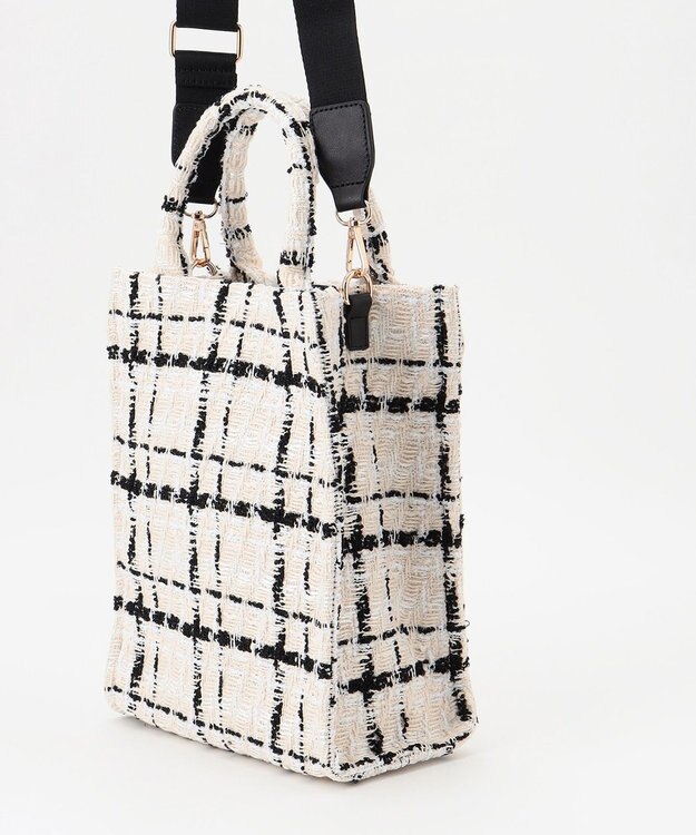 GRACE CONTINENTAL ツイードショルダーバッグ ホワイト