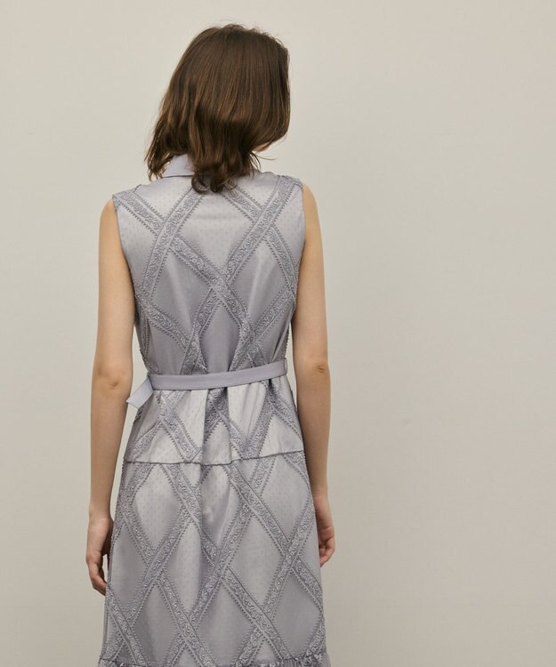 GRACE CONTINENTAL チュールレースワンピース グレー