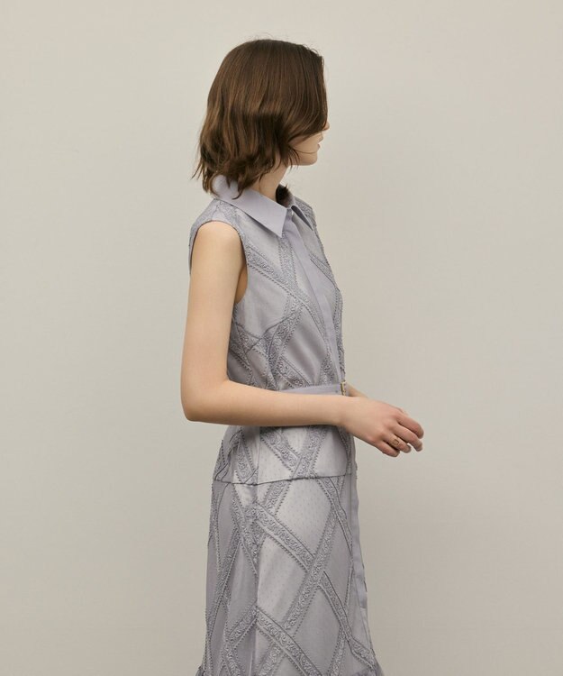 GRACE CONTINENTAL チュールレースワンピース グレー