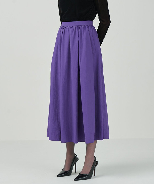 GRACE CONTINENTAL タックギャザータフタスカート パープル