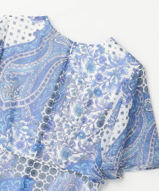 GRACE CONTINENTAL ペイズリーカシュクールワンピース ブルー