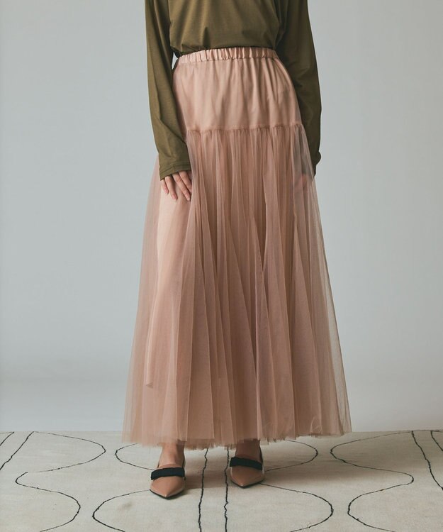 GRACE CONTINENTAL チュールボリュームスカート ベージュ