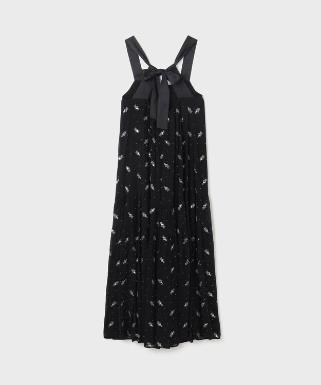 GRACE CONTINENTAL フラワー刺繍ノースリーブワンピース ブラック