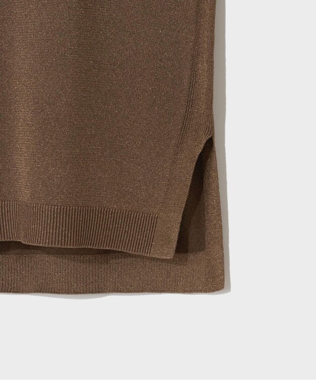 GRACE CONTINENTAL ラメジャガードノースリーブ ブラウン