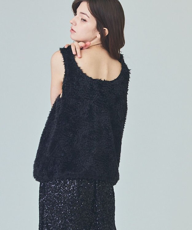 GRACE CONTINENTAL チュールフェザータンクトップ ブラック