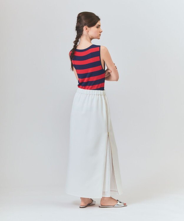 GRACE CONTINENTAL ラインニットノースリーブ レッド